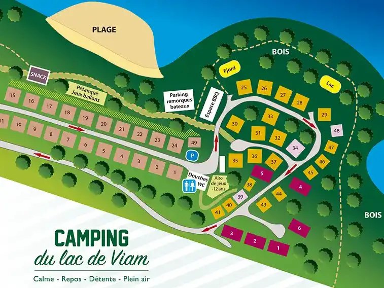 plan camping lac de Viam